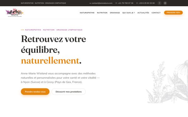 Refonte du site vitrine Am Naturo - référence web Pixinside