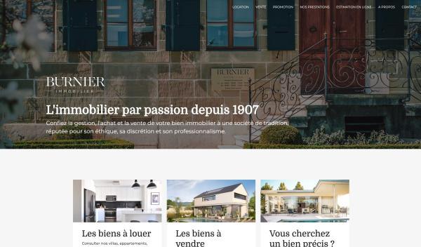 Site internet Immobiler: Burnier & Cie SA - rÃ©fÃ©rence web Pixinside